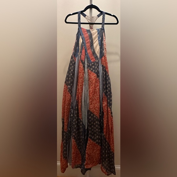 NWT Free People We The Free Heritage Maxi Dress Racerback Patchwork Americana - Picture 7 of 10